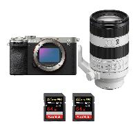 Fotocamera mirrorless Sony A7C II Silver + FE 70-200mm f/4 Macro G OSS II + 2 SanDisk 64GB Extreme PRO UHS-II + Ebook 20 consigli per foto che colpiscono - Nouvo