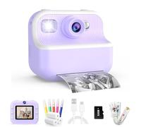 Fotocamera per bambini a stampa istantanea per bambini con foto da 1080p, videocamera 1080p, fotocamera digitale per selfie da 12 Mp, regalo per ragazze e ragazzi dai 3 ai 12 anni con scheda SD da 32