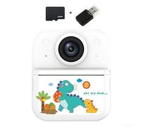 Fotocamera per bambini con doppio obiettivo, display Eye-Pro-tective da 2,4", video 1080p, zoom digitale 16x, per bambini (bianco +32)