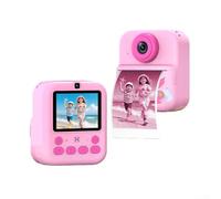 Fotocamera per bambini con doppio obiettivo, display Eye-Pro-tective da 2,4", video 1080p, zoom digitale 16x, per bambini (rosa)