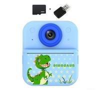 Fotocamera per bambini con doppio obiettivo, display Eye-Pro-tective da 2,4", video 1080p, zoom digitale 16x, per bambini (blu+32)