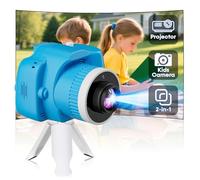 Fotocamera per bambini con proiettore per ragazzi e ragazze: fotocamera digitale per bambini da 2 MP con giochi divertenti, modalità di proiezione 2,5 ore, scheda di memoria da 32 GB, regalo di
