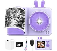 Fotocamera per bambini con stampa istantanea, fotocamera istantanea 1080p per bambini che stampano foto, regali di Natale per ragazze, fotocamera digitale giocattolo per 3 4 5 6 7 8 9 10 anni ragazzi