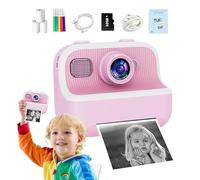 Fotocamera per bambini con stampa istantanea, videocamera digitale HD 1080p, fotocamera portatile multifunzione, fotocamera carina per bambini, fotocamera per bambini con scheda da 32 GB, facile da