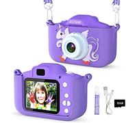 Fotocamera per bambini, display digitale da 2,0", regalo per 3, 4, 5, 6, 8, 7, 9, 10, 11 anni, ragazzi e ragazze, 1080P, HD, anti goccia, per compleanno, Natale, giocattolo (viola)