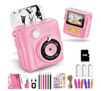Fotocamera per bambini istantanea 1080P - Zoom digitale 16 x schermo 2,4" fotocamera digitale per bambini con borsa portaoggetti regalo di Natale per bambini dai 3 ai 12 anni