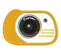 Fotocamera per bambini Kidycam gialla - Impermeabile, Memoria da 16 GB, 8MP, Video 1080p, Effetti Divertenti - Nouvo
