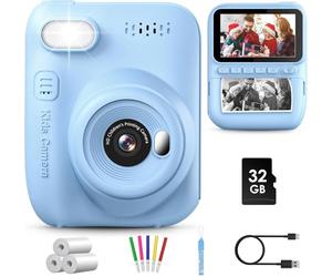 Fotocamera per bambini, stampa istantanea con schermo HD da 3 pollici, fotocamere istantanee per bambini, regali di compleanno di Natale per ragazze ragazzi 3 4 5 6 7 8 9 10 anni, giocattoli portatili