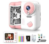 Fotocamera per bambini, stampa istantanea, regali di compleanno di Natale per ragazze ragazzi 4 5 6 7 8 9 10 12 anni, video HD 1080P e fotocamera istantanea con penne a colori per fai da te