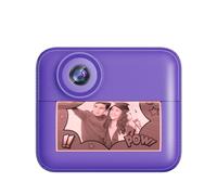 Fotocamera per bambini, stampa istantanea, schermo da 2,4 pollici, fotocamera istantanea HD 1080p, stampa istantanea con carta da stampa e scheda SD da 32 GB, regalo di Natale e compleanno (viola)