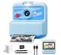 Fotocamera per bambini, stampa istantanea, schermo da 3 pollici, fotocamera istantanea per bambini, fotocamera digitale UHD da 48 MP/2,5 K con carta da stampa, regali di compleanno di Natale per