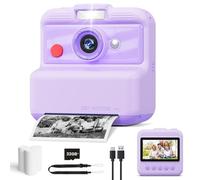 Fotocamera per bambini, stampa istantanea, schermo da 3 pollici, fotocamera istantanea per bambini, fotocamera digitale UHD da 48 MP/2,5 K con carta da stampa, regalo di Natale per compleanno per