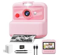 Fotocamera per bambini, stampa istantanea, schermo da 3 pollici, fotocamera istantanea per bambini, fotocamera digitale UHD da 48 MP/2,5 K con carta da stampa, regalo di Natale per compleanno per