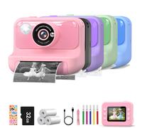 Fotocamera per bambini Stampa istantanea Telecamera per stampa termica HD 1080P Mini fotocamera digitale da 2,4 pollici per bambini