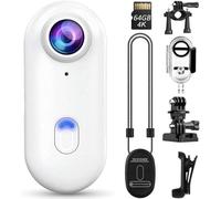 Fotocamera per il corpo, mini fotocamera portatile, 1080P, mani libere, anteprima dal vivo, 64 GB, compatta per vlogging e uso quotidiano