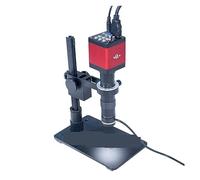 Fotocamera per microscopio, 4K 2K 1080P 51MP Industrial Video Lab VGA USB Microscopio Zoom della fotocamera 130x C-MOUNT Obiettivo LED Anello di luce for il telefono Riparazione PCB(Style C-VGA HDMI)