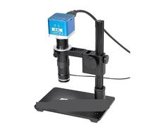 Fotocamera per microscopio, 4K 2K 1080P 51MP Industrial Video Lab VGA USB Microscopio Zoom della fotocamera 130x C-MOUNT Obiettivo LED Anello di luce for il telefono Riparazione PCB(Style B-4k)