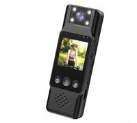 Fotocamera portatile 4K indossata dal corpo con rilevazione del movimento, grandangolo di 115° e obiettivo girevole a 180°, videoregistratore digitale per forze dell'ordine e