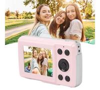 Fotocamera Portatile da 2,4 Pollici, Zoom Digitale 16X 1080P 16MP Messa a Fuoco Automatica Stabilizzazione Multiasse Fotocamera Digitale per Fotografia Video per Bambini (Rosa)