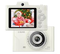 Fotocamera portatile per bambini, fotocamera retrò per studenti, HD, doppia fotocamera CCD, schermo TFT da 2,8 pollici, protezione per gli occhi, per ragazzi e ragazze (bianco)