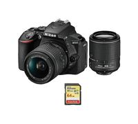 FOTOCAMERA REFLEX NIKON D5600, Risoluzione 24,2 megapixel, stabilizzatore optical, 18 megapixel, Nero