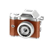Fotocamera Retrò da Portachiavi, Compatta, Tascabile, Digitale, 1080P, Flash CCD, Supporto Magnetico, Marrone.