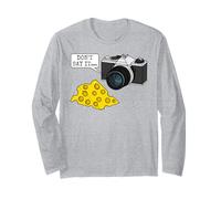 Fotocamera retrò, formaggio, non dirlo, fotografo divertente Maglia a Manica