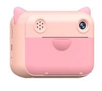Fotocamera selfie per bambini, fotocamera per stampa istantanea portatile per bambini, dotata di schermo da 2,4 pollici, batteria da 1000 mAh e obiettivo HD 1080p (rosa)