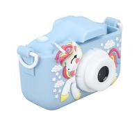 Fotocamera Selfie per Bambini Videoregistratore Digitale Dal Design Simpatico con Musica per Giochi, Ideale per Bambini Realizzata in Silicone ABS, Colore Blu (BLUE)