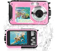 Fotocamera subacquea Comius Sharp, fotocamera subacquea, snorkeling, foto da 3 MP, fotocamera digitale FHD, impermeabile, con scheda di memoria 32 G, per autoscatto subacqueo, surf, immersioni, rosa