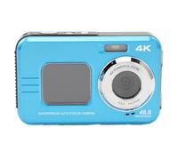 Fotocamera Subacquea, Fotocamera 4K 48MP con Messa a Fuoco Automatica Caratteristiche HD Doppio Schermo Resistenza All'acqua Fino a 11 Piedi, Batteria da 128 GB 700 MAh (BLUE)
