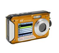 Fotocamera Subacquea, Fotocamera Digitale Impermeabile, Fotocamera a Doppio Schermo Schermo IPS da 2,8 Pollici, Fotocamera 4K 56MP Supporto Portatile Rilevamento Intelligente dei