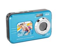 Fotocamera Subacquea, Fotocamera Impermeabile 4K 48MP Selfie con Doppio Schermo, Fotocamera Digitale Impermeabile Compatta da 11 Piedi, Fotocamera Subacquea con Luce di (BLUE)