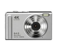 Fotocamera tascabile 4K con portata visualizzazione, Silver | Imaging digitale, modulo sottile per principianti, viaggi, momenti fotografici quotidiani