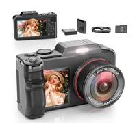 Fotocamere digitali 5K per la fotografia: aggiornamento 2026 80MP 3,5"+2" doppio schermo per auto-inquadratura Zoom 18X Autofocus Vlogging Camera per YouTube/Creatori di contenuti/principianti/viaggi