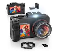 Fotocamere digitali 5K per la fotografia: aggiornamento 2026 80MP 3,5"+2" doppio schermo per auto-inquadratura Zoom 18X Autofocus Vlogging Camera per YouTube/Creatori di contenuti/principianti/viaggi