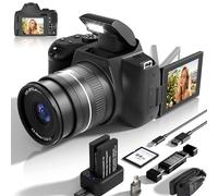 Fotocamere digitali con zoom ottico 12X per fotografia: 72MP 4K UHD Auto Focus Compact Camera con WiFi - Schermo flip a 180° e scheda SD da 64 GB per principianti YouTube Vlogging Creator Outdoor