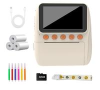 Fotocamere istantanee per bambini con scheda da 32 Carta da stampa a 3 rotoli per video 1080P Disegni adatti bambini Batteria da 1300 mAh Fotocamera con stampa istantanea per bambini