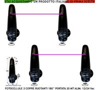 Fotocellule 12/24 Vac Orientabili 180° 2 Coppie Sicurezza Moto Cancello Elettric
