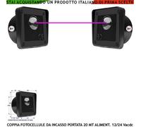 Fotocellule di Sicurezza Incasso Compatibili TAU Antischiacciamento 12/24 Vacdc