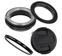 Fotodiox 55mm Macro Reverse Ring Filter Kit Compatible with 55mm Filter Thread Lenses to Nikon F-Mount Cameras - with UV Filter, Mechanical Aperture Control Adapter, and Cap