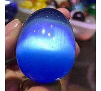 FOTOEV Cristallo Naturale Grezzo Decorazione Reiki Occhio di Gatto Blu Naturale Uovo di Cristallo Divinazione Energia Pietra Decorazione Fotografica dell'uovo Cristallo Decorativo for la casa