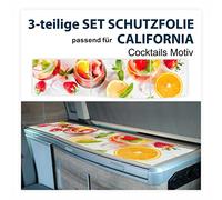 FOTOFOL Set di pellicole protettive per frigorifero VW T6 California con motivo cubetti di ghiaccio (T6.1)