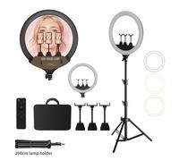 Fotografia Anello luminoso da 18 pollici LED Grande selfie Video Telecomando Treppiede Supporto Clip per telefono YouTube Illuminazione dal vivo Studio fotografico 150cm stand