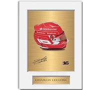 Fotografia autografata del pilota Charles Leclerc 2023, formato A4, per appassionati di corse