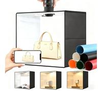 Fotografia con scatola luminosa pieghevole, tenda da studio portatile con 6 fondali, 160 luci LED dimmerabili con 3 temperature di colore, per piccoli prodotti, gioielli 25cm
