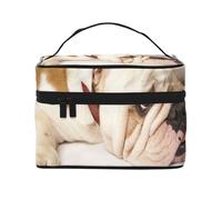 Fotografia di Bulldog Inglese Triste, Borsa da viaggio per il trucco da donna, Grande organizer per cosmetici