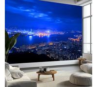 Fotografia Di Una Vista Notturna Di Hong Kong Carta da Parati In Tessuti non Tessuti 400 x 280 cm Murali, Blu Fotomurale Murale Soggiorno Camera da Letto Cameretta Dei Bambini Decorazione