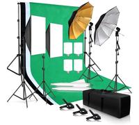 Fotografia Photo Studio Softbox light Kit con numero di sfondo 3 pezzi sfondo treppiede Stand riflettore bordo 4 ombrello