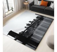 Fotografia Ponte Di Brooklyn Di Notte Tappeto Salotto In Bianco E Nero Flanella Camera Da Letto Tappeti Cucina Antiscivolo Lavabile, Per Tavolino Da Salotto, Bagno, Tappeto Cameretta 160 x 230 cm